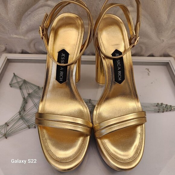 Jessica Rich " Love " Platform Heels. NIB. Gold. Size EU 41/US 11. - Picture 5 of 12